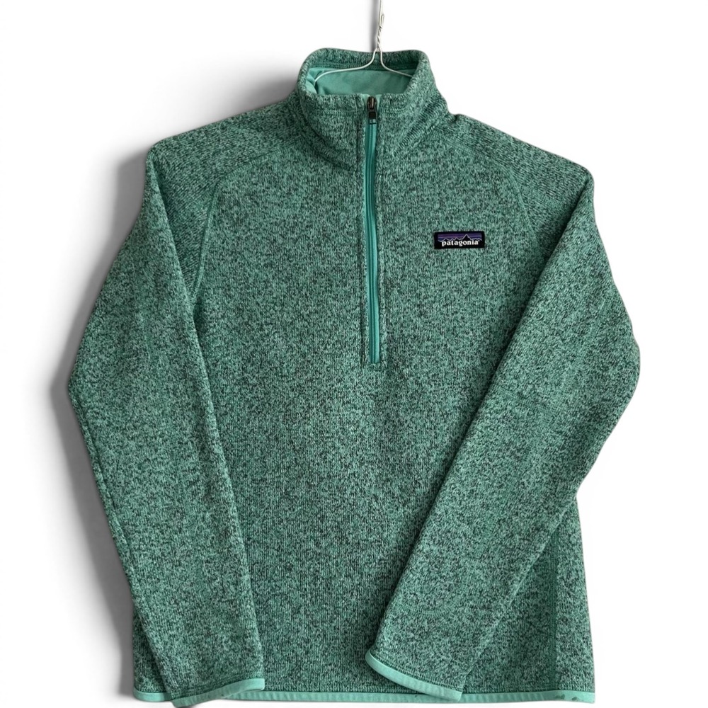 Patagonia Jacket Womens Small Green Better Sweater 1/4 Zip Fleece Pullover Warm